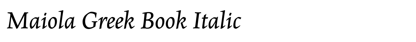 Maiola Greek Book Italic